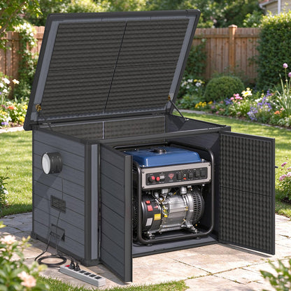 YODOLLA Resin Outdoor Generator Enclosure with Fan & Acoustic Lining
