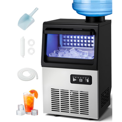 YODOLLA Commercial Ice Maker 90 lbs/24H, Stainless Steel Under Counter Ice Machine