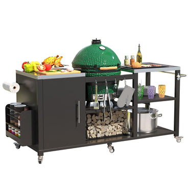 YODOLLA 69.7" Outdoor Grill Table Stainless Steel Grill Cart