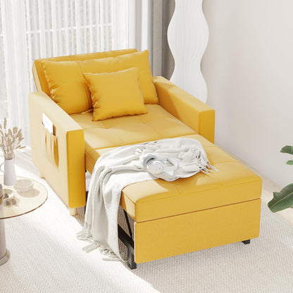 YODOLLA 3 in 1 Chair Bed Sleeper for Adults, Yellow