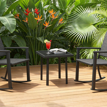 YODOLLA Square Outdoor Side Table Pool End Table, Metal  Easy Maintenance  (4pcs)