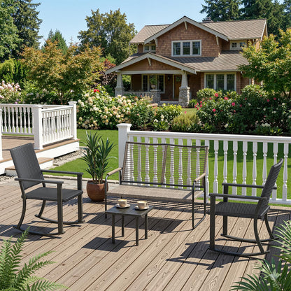 YODOLLA 4PCS Outdoor Dining Set, Metal Frame Patio