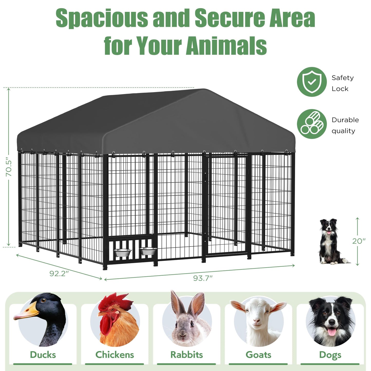 YODOLLA 8x8 Heavy Duty Outdoor Dog Kennel