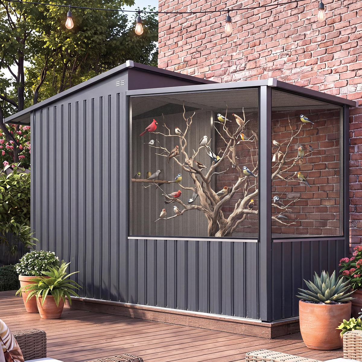 YODOLLA 3x8 Ft Large Bird Cage, Outdoor Aviary