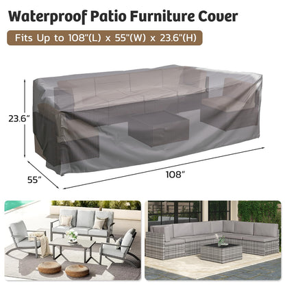YODOLLA 7 PCS Patio Funriture Set with Coffee Table (7 pcs/with Cover)