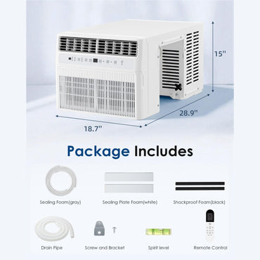 YODOLLA U-Shaped Window Air Conditioner, 12000 BTU AC Unit, Upgraded Front Panel +20% Airflow, Cools up to 350 Sq. Ft.
