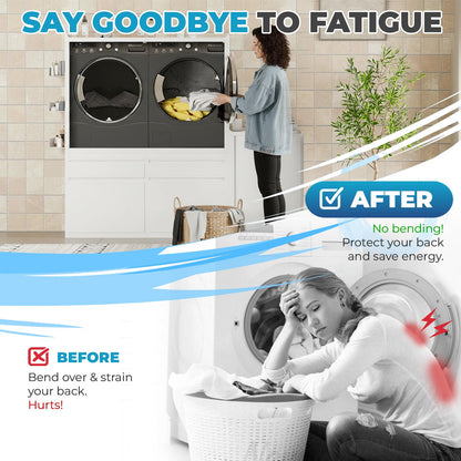 YODOLLA Laundry Pedestal with Sink Cabinet for 2 Washer and Dryer