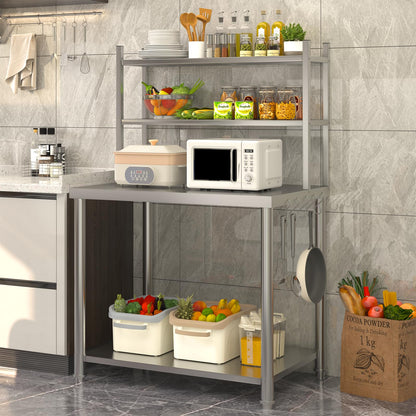 YODOLLA Stainless Steel Table with Shelves 30"x24" Prep Table Steel Countertop Workbench