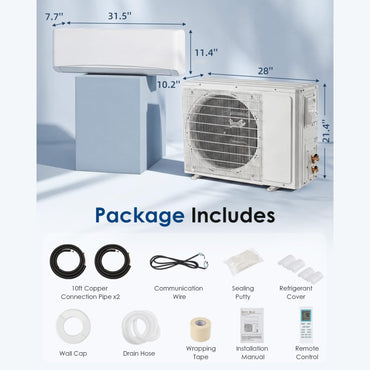 YODOLLA 12000 BTU Mini Split AC/Heating System, Wall Air Conditioner