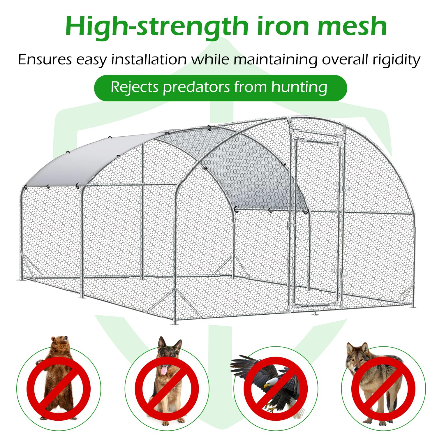 YODOLLA 4m Chicken Coop with Wire Mesh