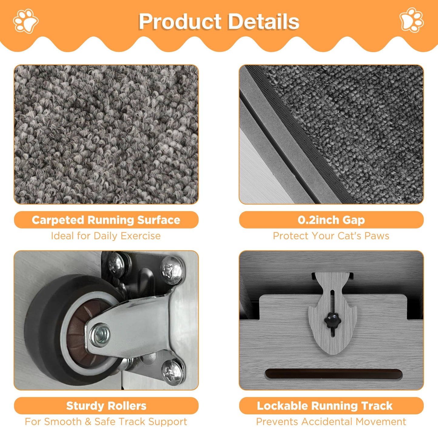 YODOLLA 43.3” Cat Exercise Running Wheel, Gray