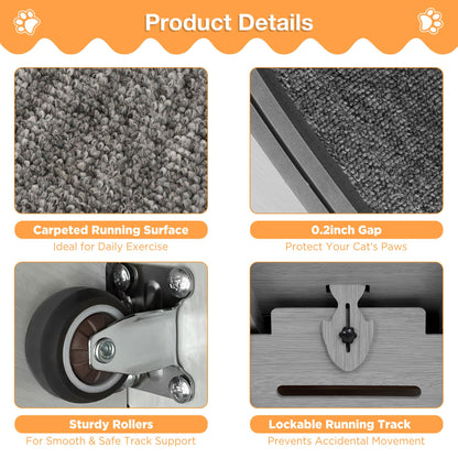 YODOLLA 43.3” Cat Exercise Running Wheel, Gray