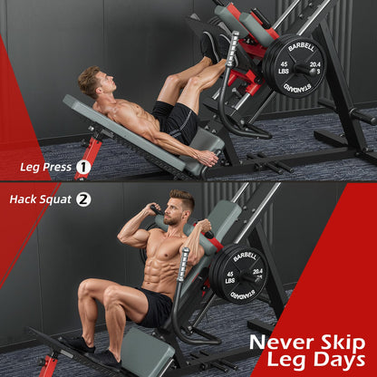 YODOLLA Hack Squat Leg Press Machine, 2 in 1 Adjustable Leg Exercise Workout Machine