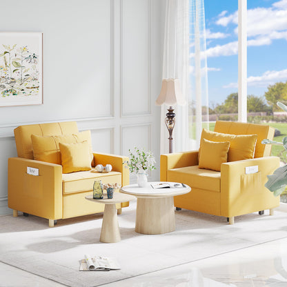 YODOLLA 3 in 1 Chair Bed Sleeper for Adults, Yellow