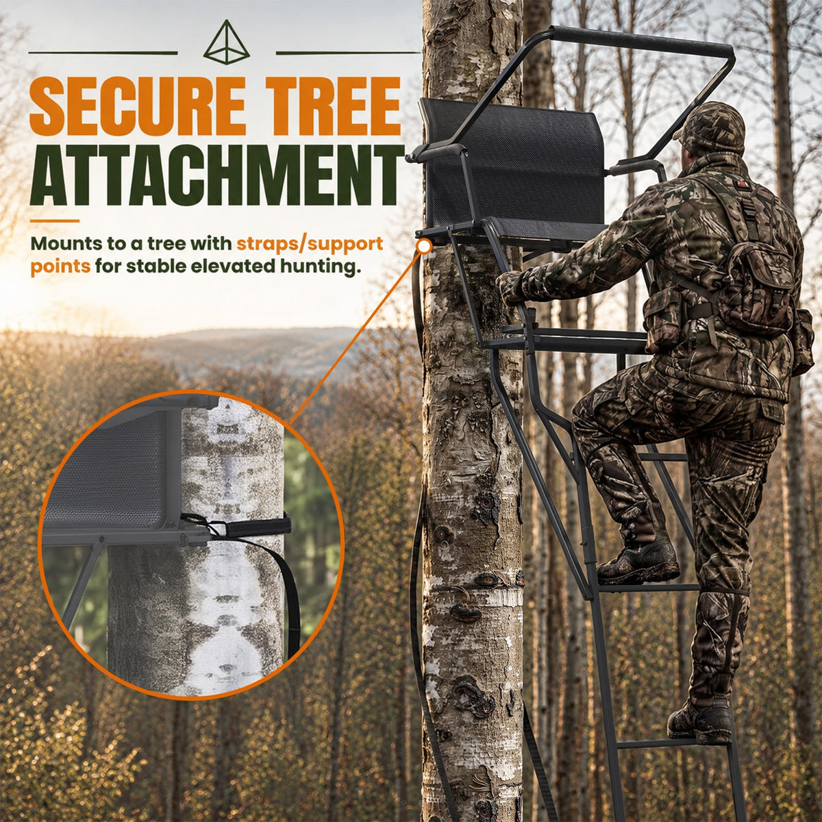 YODOLLA Ladder/Hang-on Tree Stand, Heavy-Duty Portable Steel Hunting Tree Stand