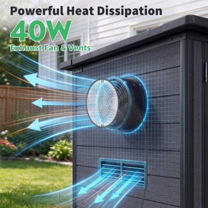 YODOLLA Resin Outdoor Generator Enclosure with Fan & Acoustic Lining