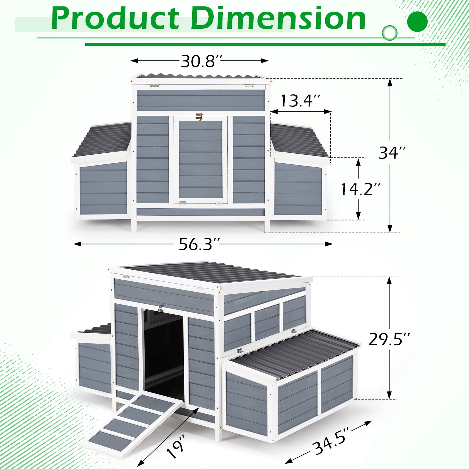 YODOLLA small backyard chicken coop with vent.