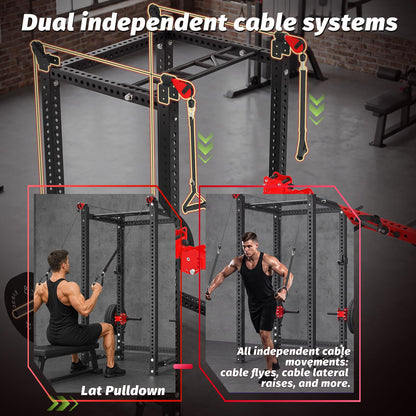 YODOLLA Commercial Power Cage, Multi-Function Power Rack