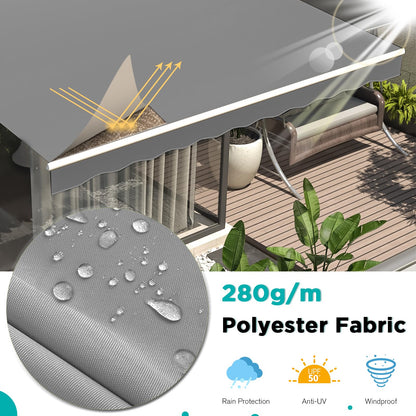 YODOLLA 14'×10'  Manual Retractable Awning Sun Shade Patio Awning Cover