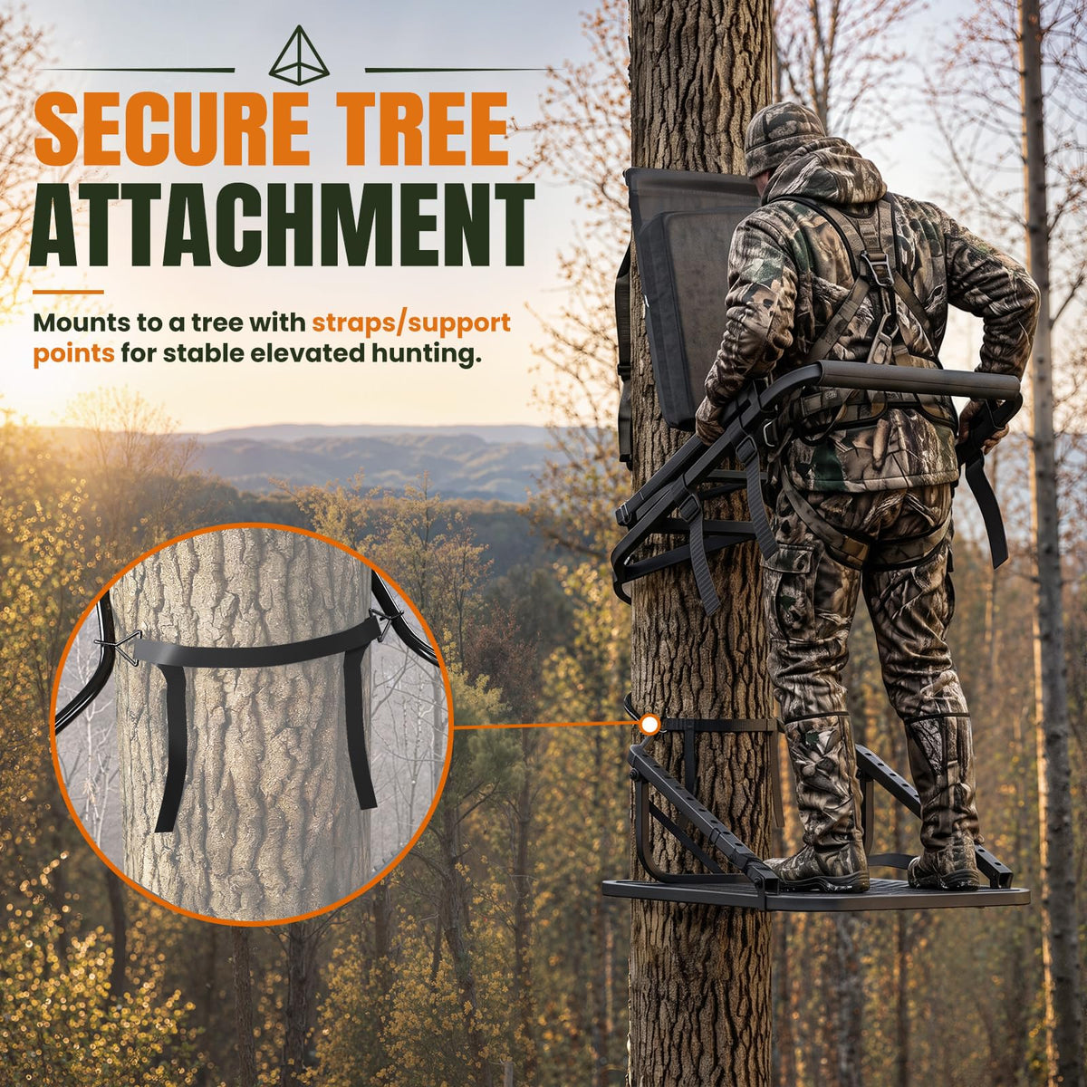 YODOLLA Ladder/Hang-on Tree Stand, Heavy-Duty Portable Steel Hunting Tree Stand