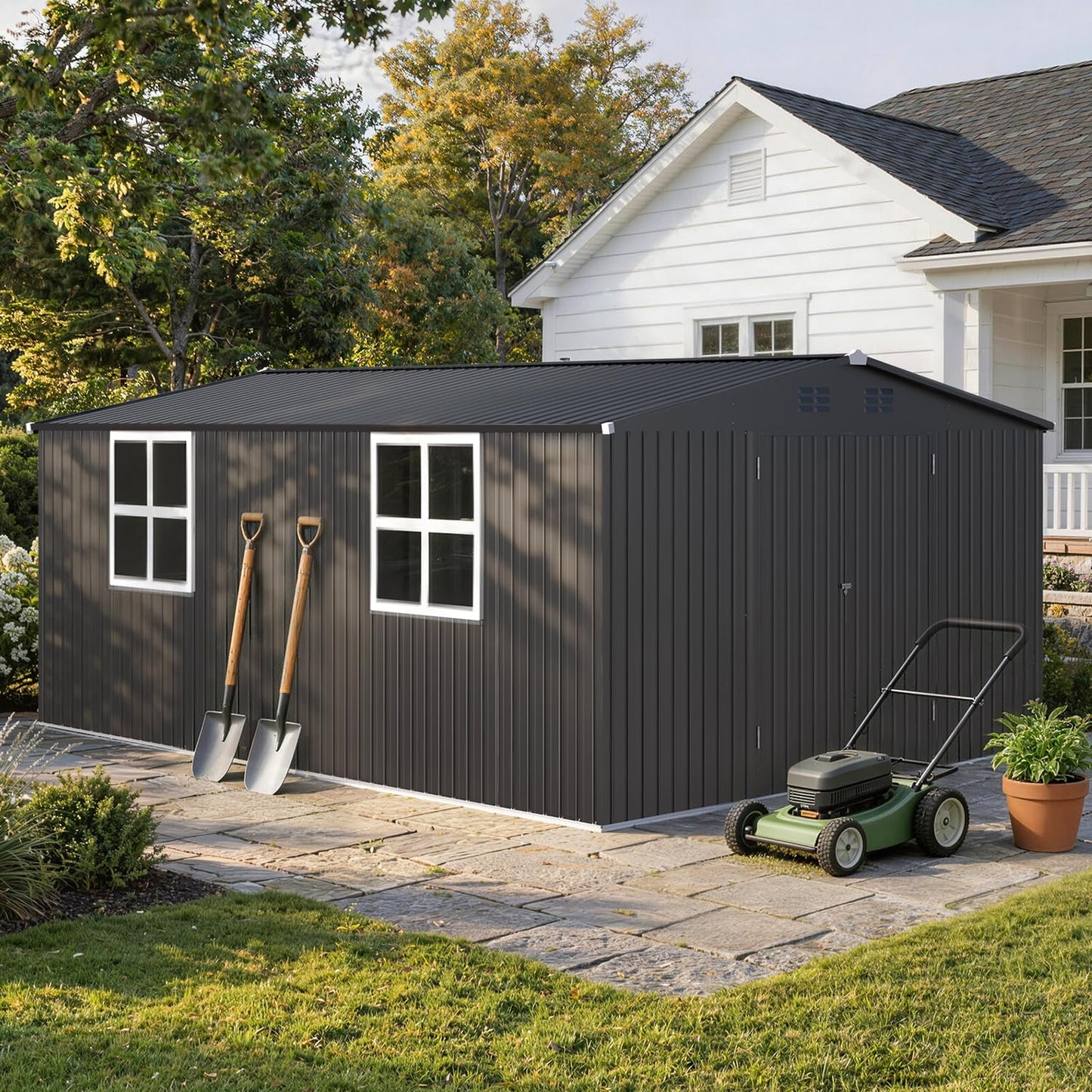 YODOLLA 12x18 Outdoor Storage Shed Large Metal Sheds & Outdoor Storage
