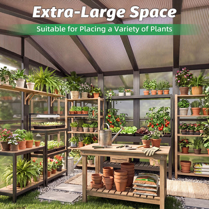 YODOLLA 10x10 Sunroom with 6x10 Shed with Window 2-in-1 Patio Shelter
