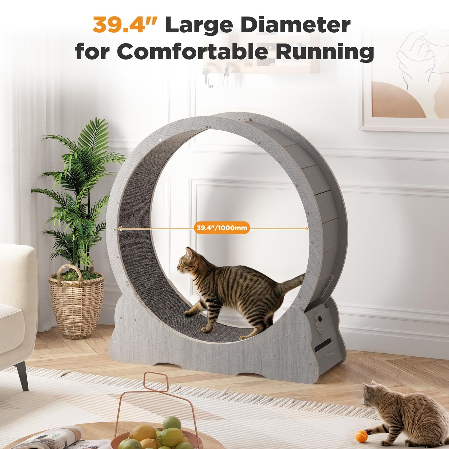 YODOLLA 43.3” Cat Exercise Running Wheel, Gray