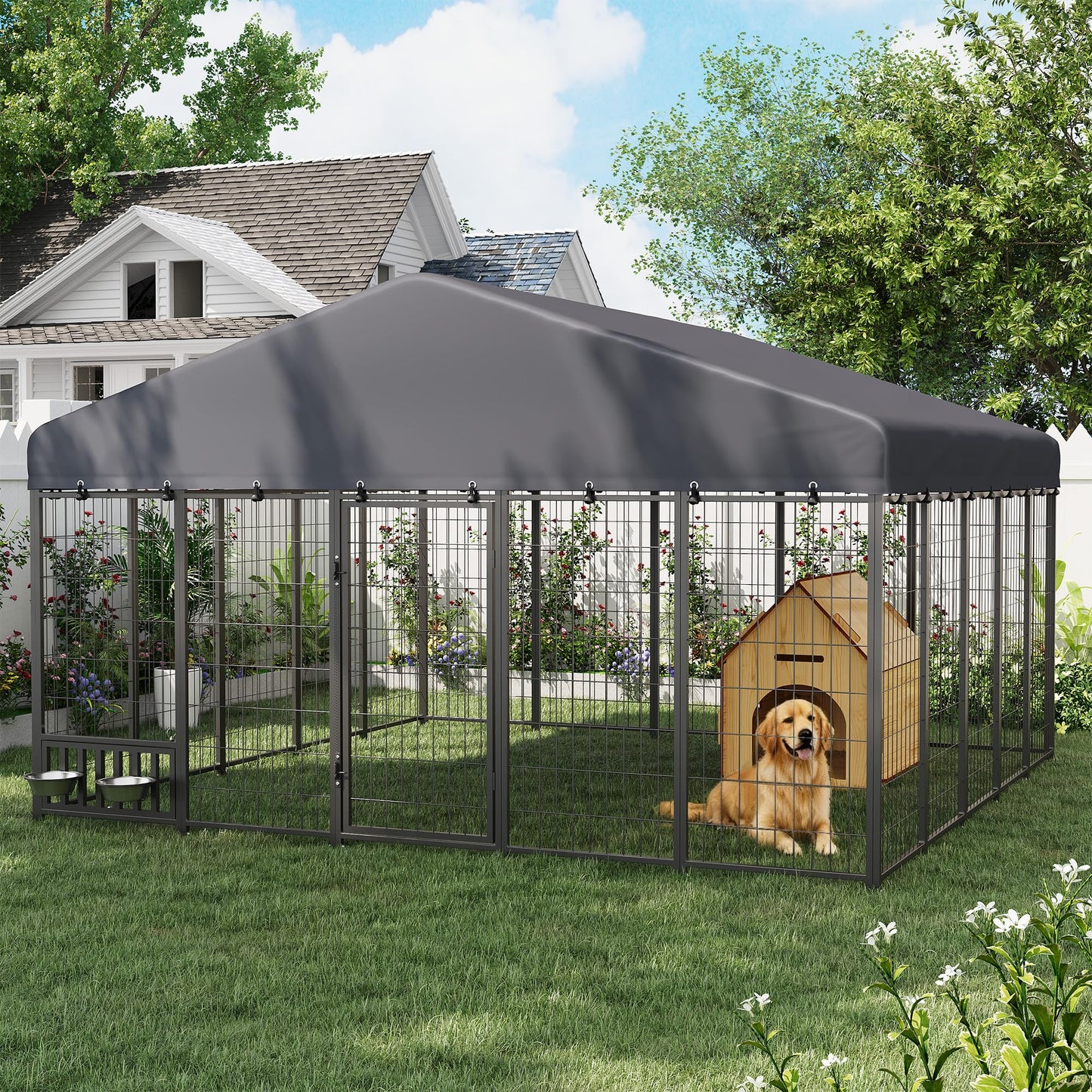 YODOLLA 10x10 Heavy Duty Outdoor Dog Kennel