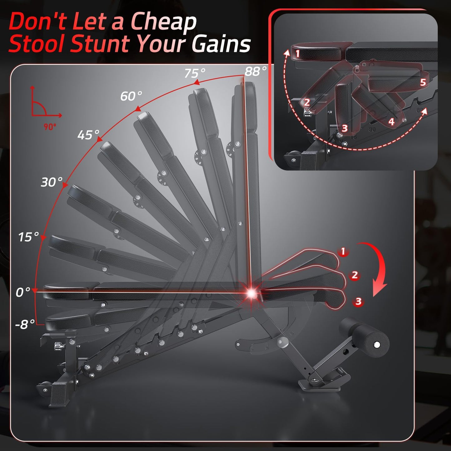YODOLLA Adjustable Weight Bench