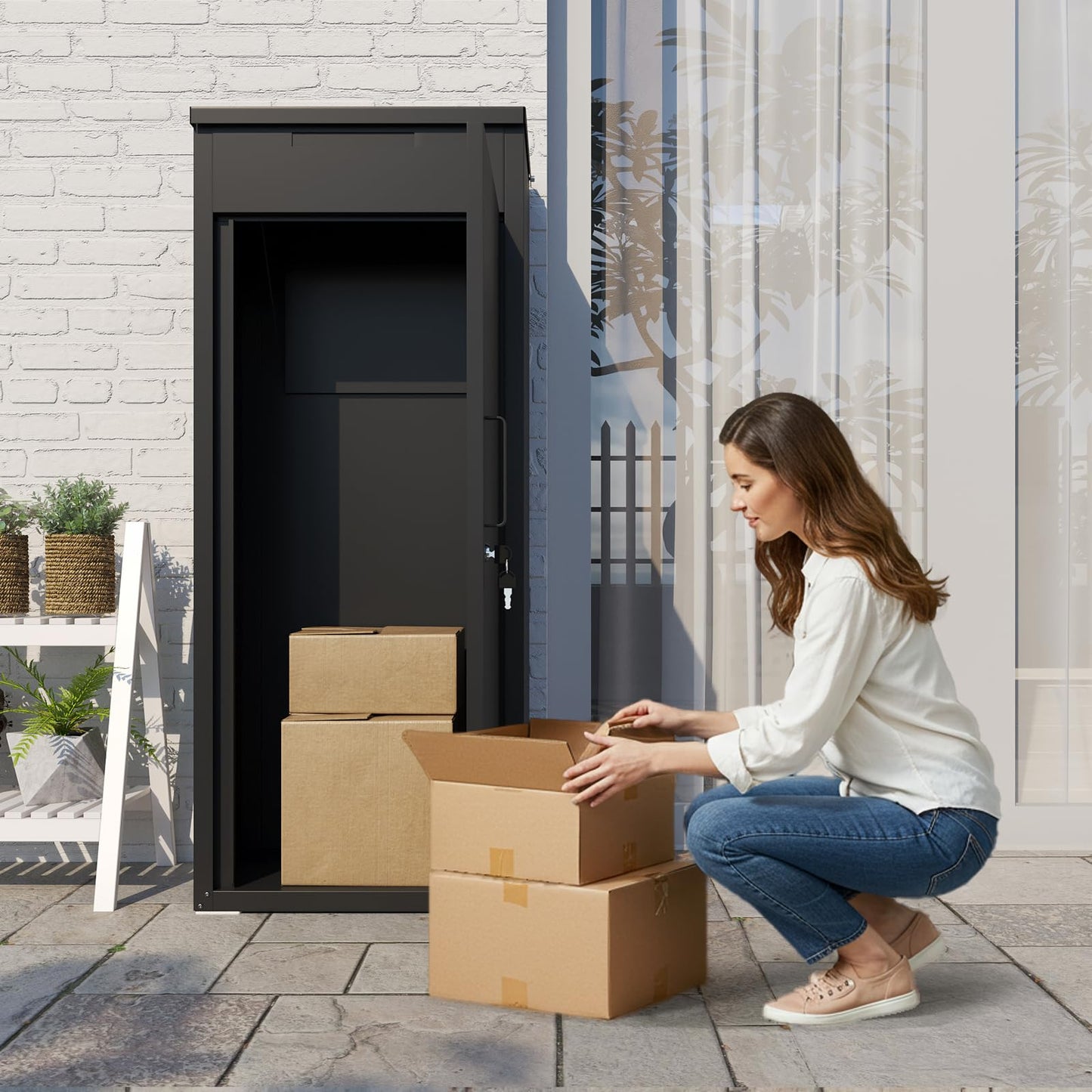 YODOLLA Package Delivery Box for Outside, Black (47.2"x17.7"x19.7")