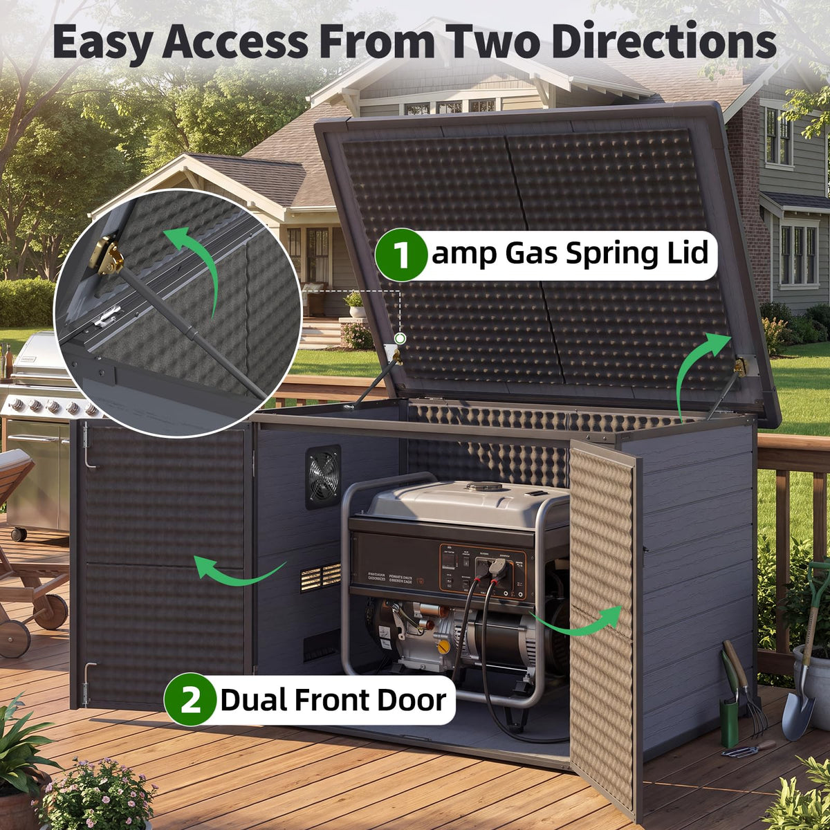 YODOLLA Resin Outdoor Generator Enclosure with Fan & Acoustic Lining
