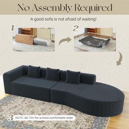 YODOLLA 134’’ Modern Sectional Couches 1400LBS Oversized L-Shaped Curved Sofa