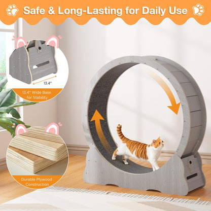 YODOLLA 43.3” Cat Exercise Running Wheel, Gray