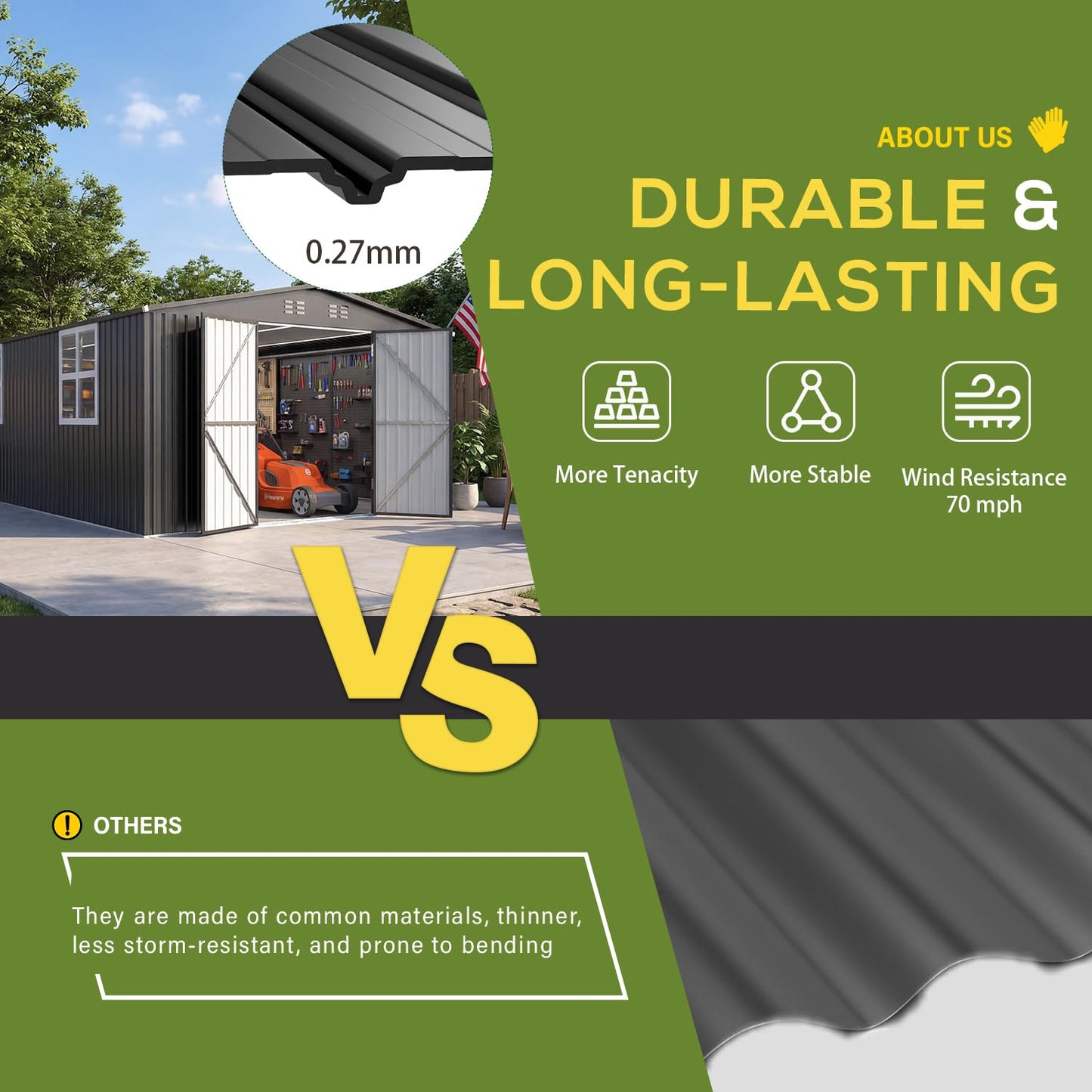 YODOLLA 12x18 Outdoor Storage Shed Large Metal Sheds & Outdoor Storage