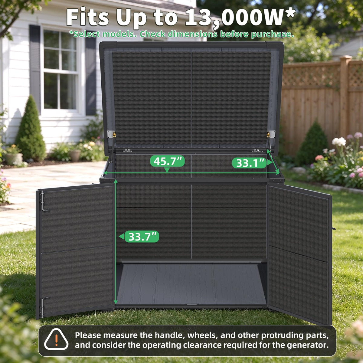 YODOLLA Resin Outdoor Generator Enclosure with Fan & Acoustic Lining