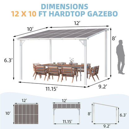 YODOLLA 12x10 White Gazebo