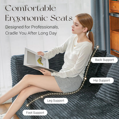 YODOLLA 134’’ Modern Sectional Couches 1400LBS Oversized L-Shaped Curved Sofa