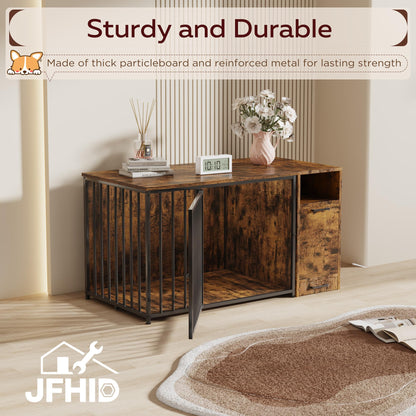 YODOLLA 36 Inch Dog Crate Furniture with Storage Cabinet