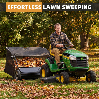 YODOLLA 52" Lawn Sweeper Tow Behind, Pull Behind Grass & Leaf Collector