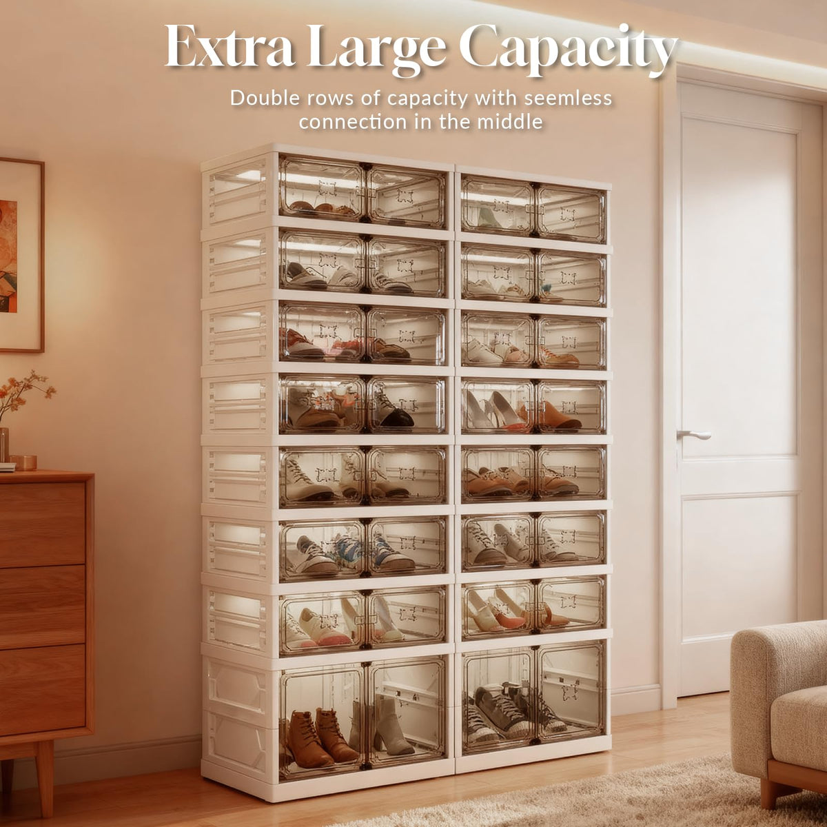 YODOLLA 9-Tier Foldable Shoe Rack Organizer, 36 Pairs Shoe Cabinet