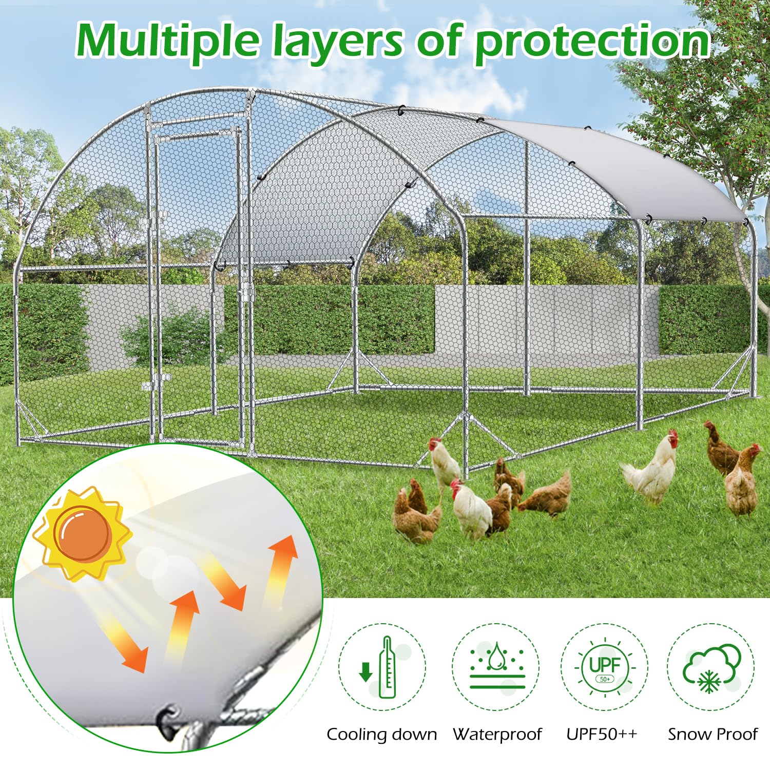 YODOLLA Durable Chicken Coop Roof