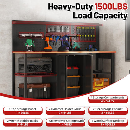 YODOLLA Garage Cabinet Storage System 2000LBS Heavy Duty Work Bench Table