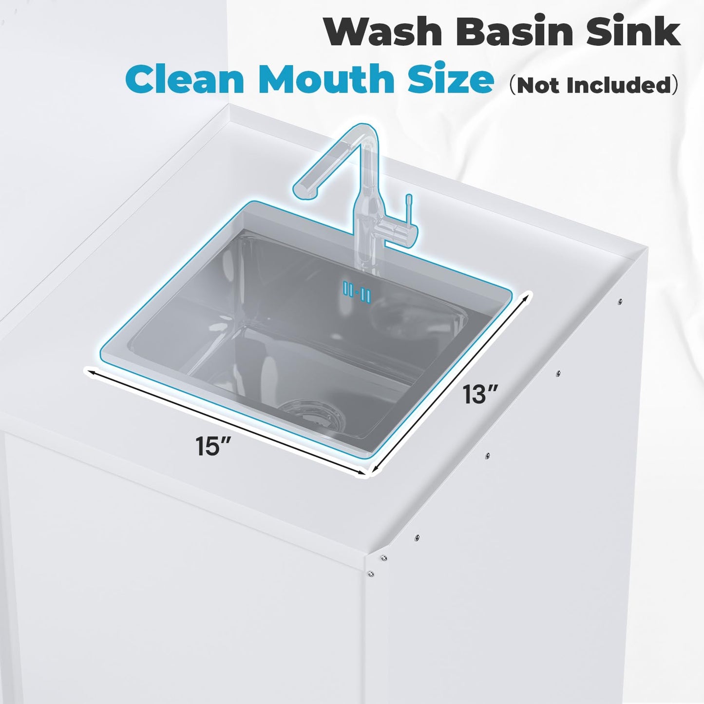 YODOLLA Laundry Pedestal with Sink Cabinet for 2 Washer and Dryer