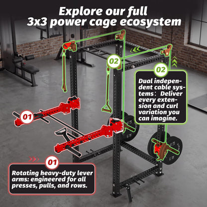 YODOLLA Commercial Power Cage, Multi-Function Power Rack