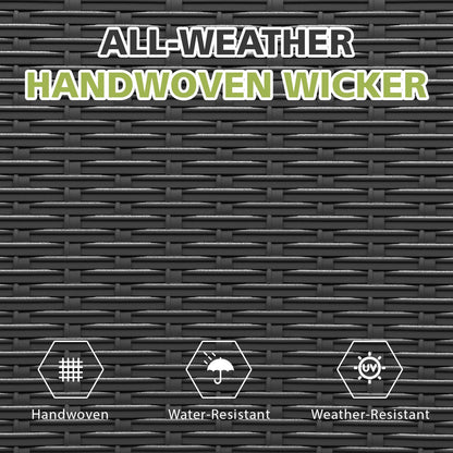 YODOLLA Outdoor Rattan Patio Chairs with Armrests and Metal Frame (4pcs)