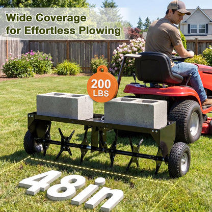 YODOLLA 48" Tow Behind Plug Aerator, Galvanized Steel Aerator Lawn Tool Tow Behind