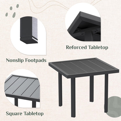 YODOLLA Square Outdoor Side Table Pool End Table, Metal  Easy Maintenance  (1pcs)