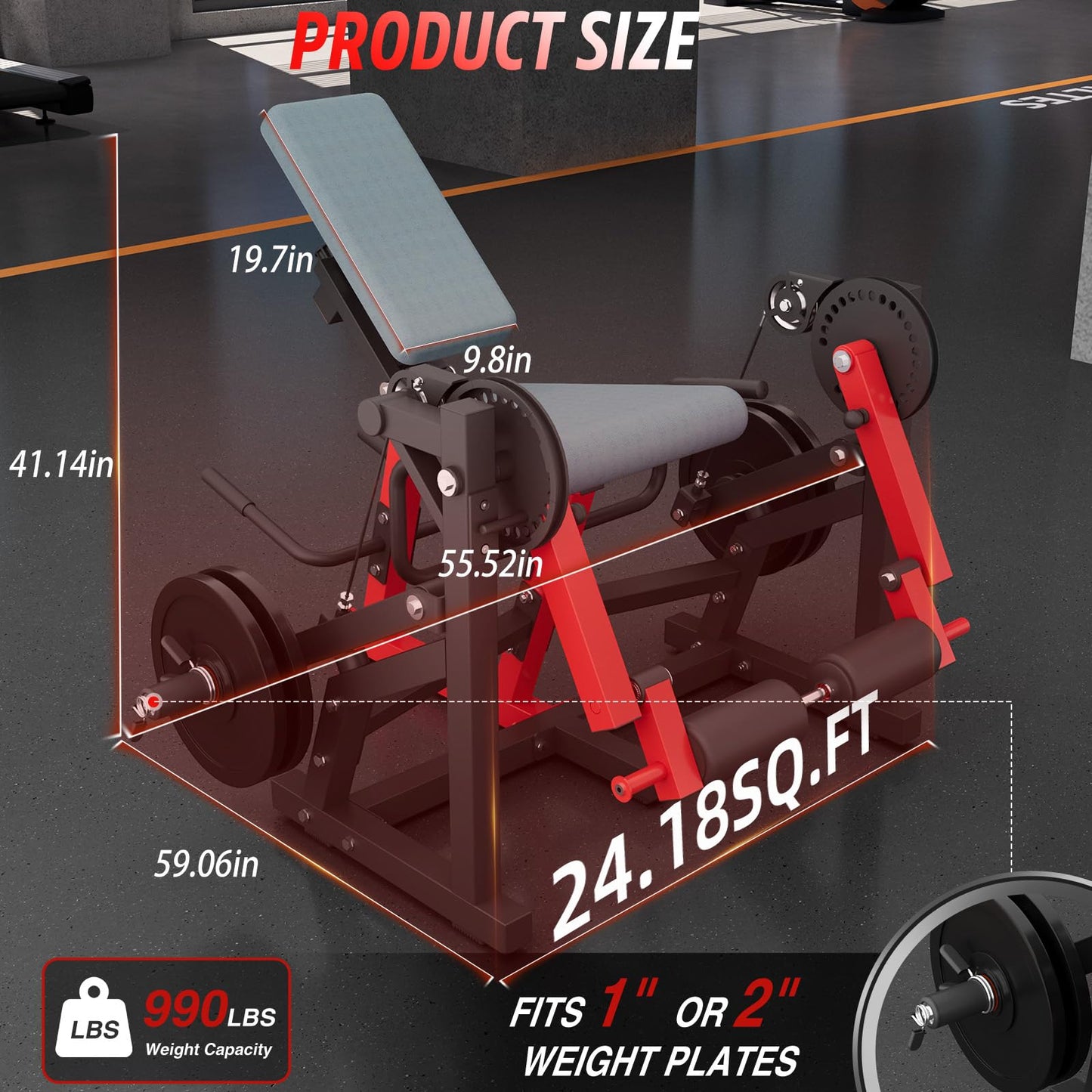 YODOLLA Convertible Leg Extension Curl Machine for Home Gym Quad Hamstring Workout