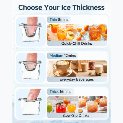 YODOLLA 15''W Commercial Ice Maker 100 lbs/24H, Stainless Steel Under Counter Ice Machine