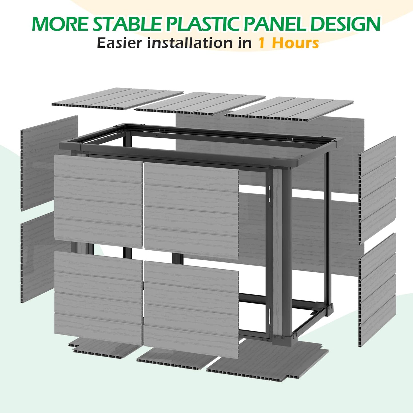 YODOLLA Resin Outdoor Storage Cabinet 23 Cu.Ft Box Weatherproof
